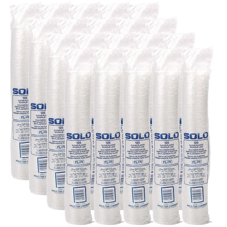 DART Portion/Souffle Cup Lids, Fits 3.25 oz to 9 oz Portion Cups, Plastic, Clear, 125/Pack, 20 Packs/Carton (DCCPL4N) thumbnail 3