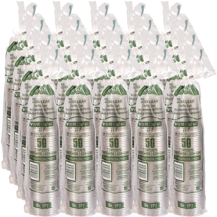 DART Ultra Clear PETE Cold Cups, 7 oz, Plastic, Clear, 50/Pack (DCCTP7PK) thumbnail 3