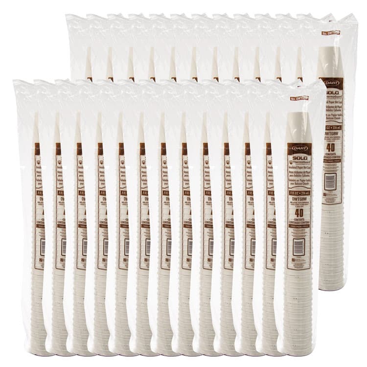 DART Thermoguard Insulated Paper Hot Cups, 8 oz, White Sustainable Forest Design, 40/Pack (DCCDWTG8WPK) thumbnail 4