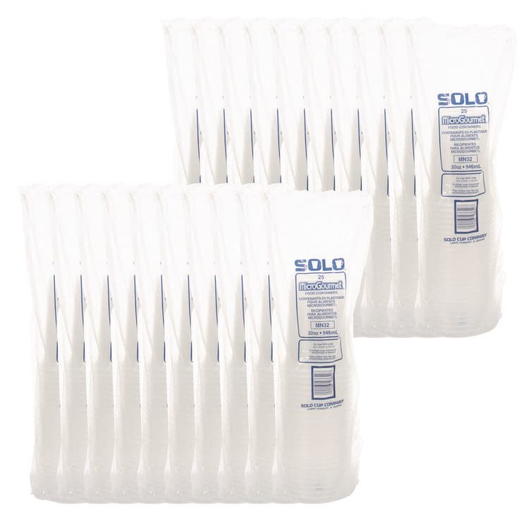 DART Microgourmet Plastic Deli Container, 32 oz, 4.7" Diameter x 5.7" h, Clear, 500/Carton (DCCMN320100) thumbnail 3