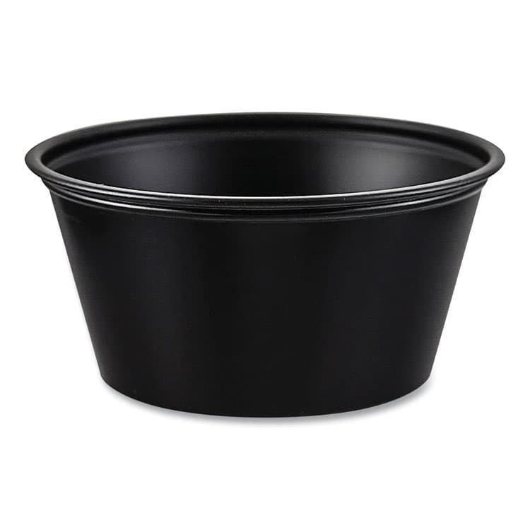 DART Polystyrene Portion Cups, 3.25 oz, Plastic, Black, 250/Bag, 10 Bags/Carton (DCCP325BLK)