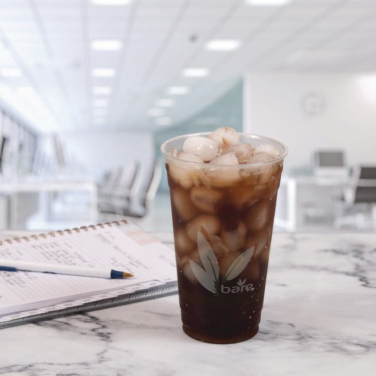 DART Bare Eco-Forward RPET Cold Cups, 24 oz, Plastic, Clear/Green/Orange, 50/Pack, 12 Packs/Carton (DCCRTD24BARE) thumbnail 4