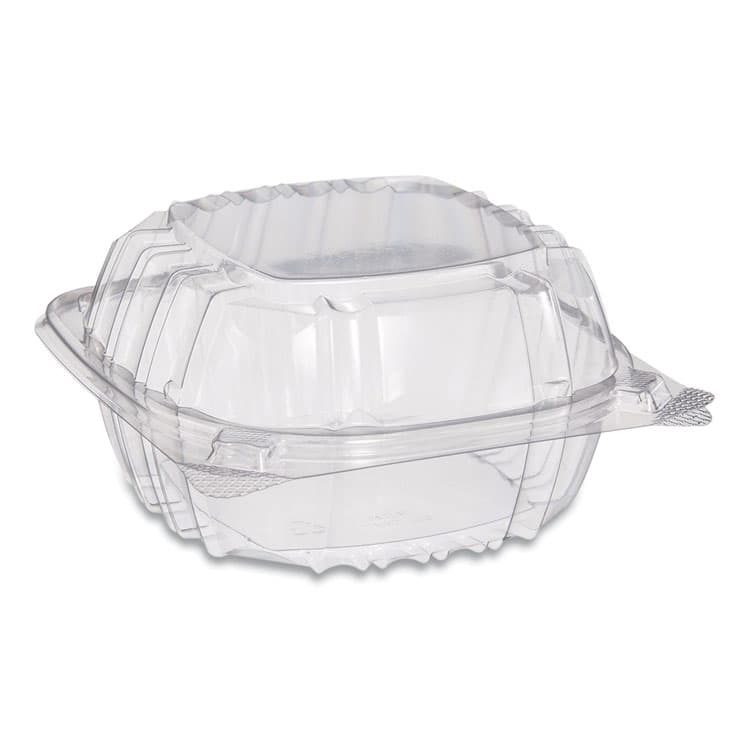 DART ClearSeal Hinged-Lid Plastic Containers, 5.8 x 6 x 3, Clear, Plastic, 125/Pack, 4 Packs/Carton (DCCC57PST1)