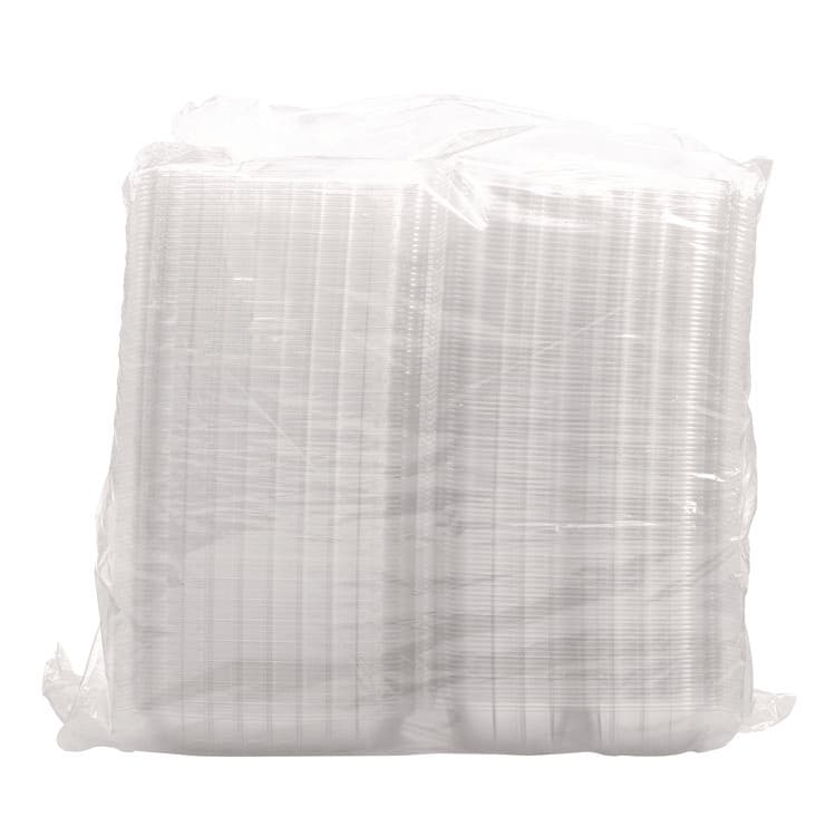 DART ClearSeal Hinged-Lid Plastic Containers, 8.25 x 8.25 x 3, Clear, Plastic, 125/Pack, 2 Packs/Carton (DCCC90PST3) thumbnail 2