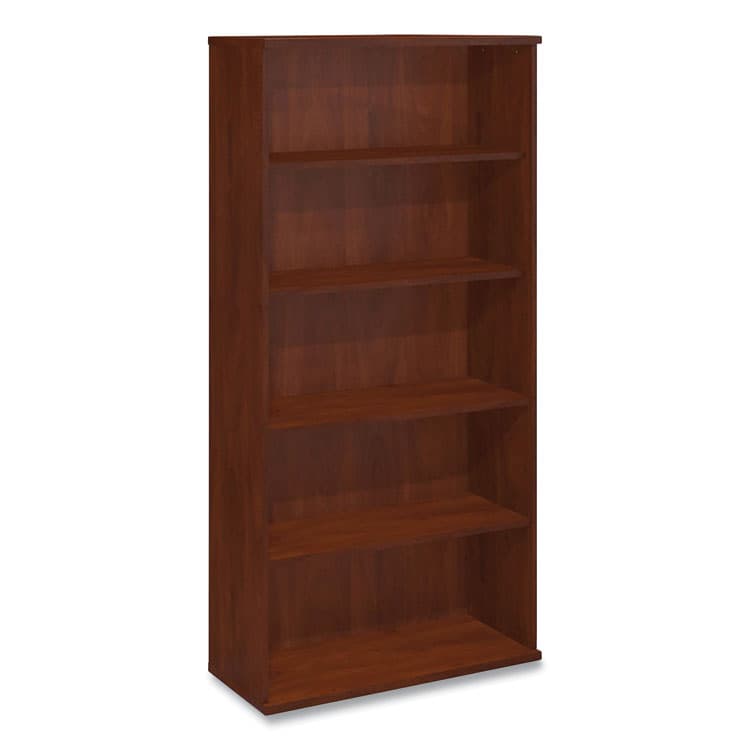 BUSH INDUSTRIES Series C Collection Bookcase, Five-Shelf, 35.63w x 15.38d x 72.78h, Hansen Cherry (BSHWC24414)