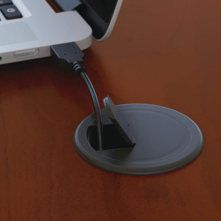 BUSH INDUSTRIES Series C Collection Desk Shell, 71.13" x 29.38" x 29.88", Hansen Cherry/Graphite Gray (BSHWC24436) thumbnail 4