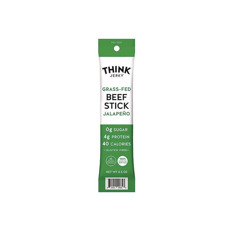 THINK JERKY, LLC Jalapeno 100% Grass-Fed Beef Sticks, 1 oz Individually Wrapped Sticks, 20/Carton (GRR33700003) thumbnail 2