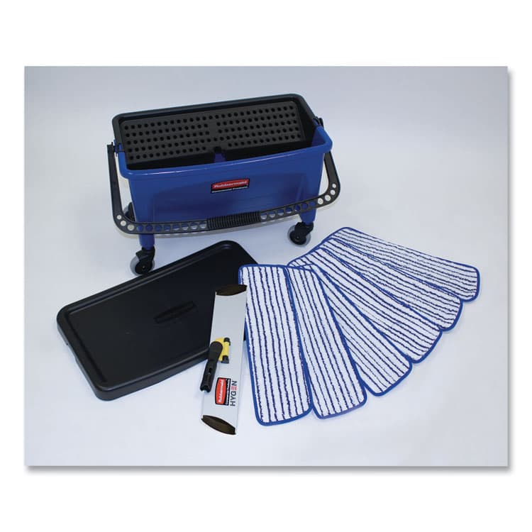 RUBBERMAID COMMERCIAL PROD. Microfiber Floor Finishing System, 3 gal, Blue/Black/White (RCPQ050)