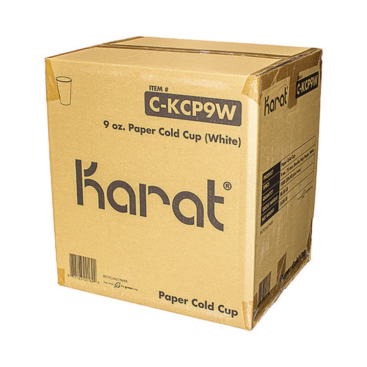 KARAT BY LOLLICUP Double Poly Paper Cold Cups, 9 oz, White, 1,000/Carton (KRTCKCP9W) thumbnail 4