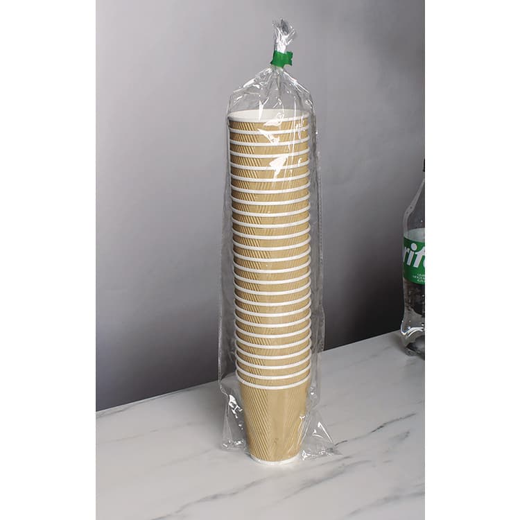 KARAT BY LOLLICUP Ripple Hot Cups, 12 oz, Paper, Kraft/White, 500/Carton (KRTCKRC512) thumbnail 2