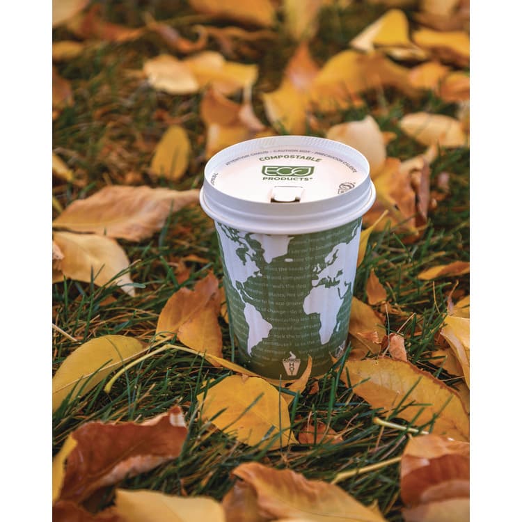 ECO-PRODUCTS,INC. World Art Renewable and Compostable Insulated Hot Cups, 12 oz, Paper, Brown/White, 40/Pack, 15 Packs/Carton (ECOEPBNHC12WD) thumbnail 3