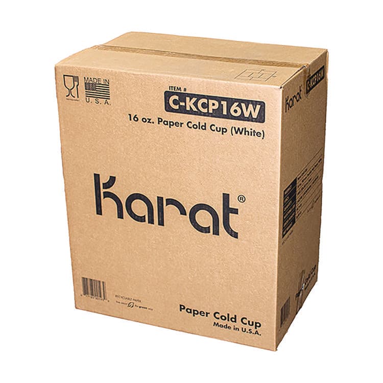 KARAT BY LOLLICUP Double Poly Paper Cold Cups, 16 oz, White, 1,000/Carton (KRTCKCP16W) thumbnail 4