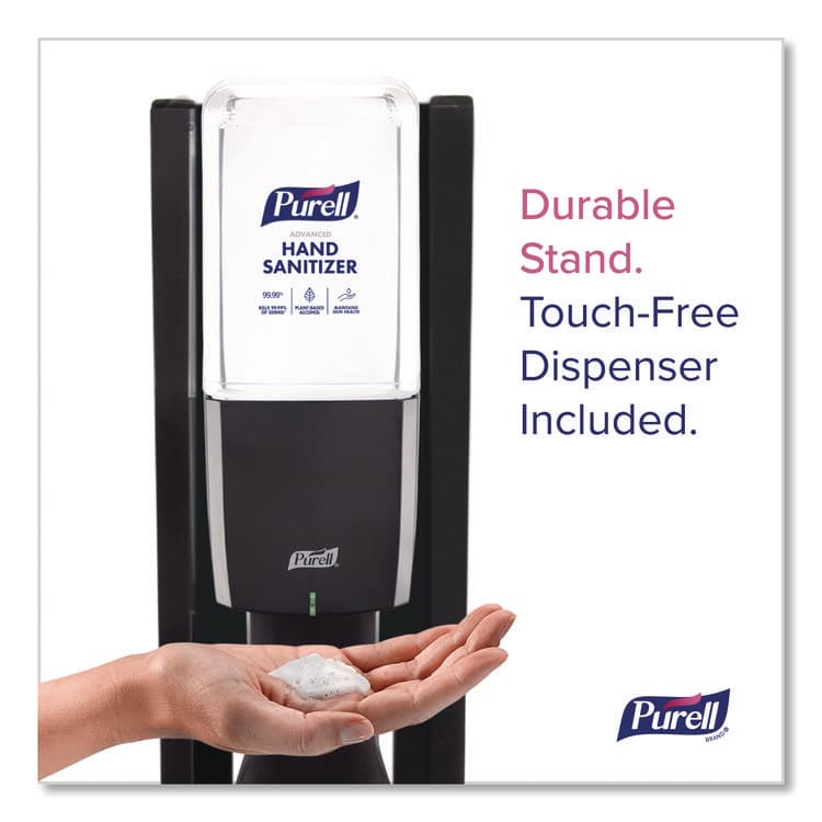 GO-JO INDUSTRIES ES10 Dispenser Floor Stand with Automatic Hand Sanitizer Dispenser, 15.56 x 11.75 x 51.82, Graphite (GOJ8214DS) thumbnail 2