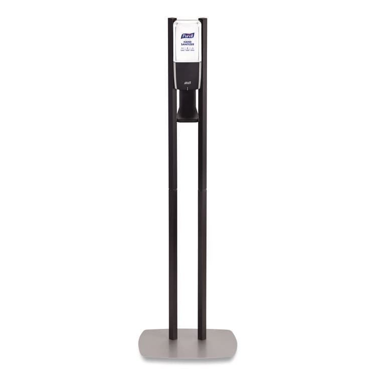 GO-JO INDUSTRIES ES10 Dispenser Floor Stand with Automatic Hand Sanitizer Dispenser, 15.56 x 11.75 x 51.82, Graphite (GOJ8214DS)