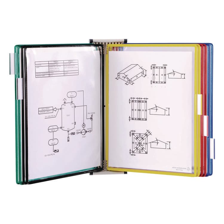 TARIFOLD, . Wall Unit Reference Starter Set, 10 Panels with Assorted Color Borders, White Base (TFIW291)
