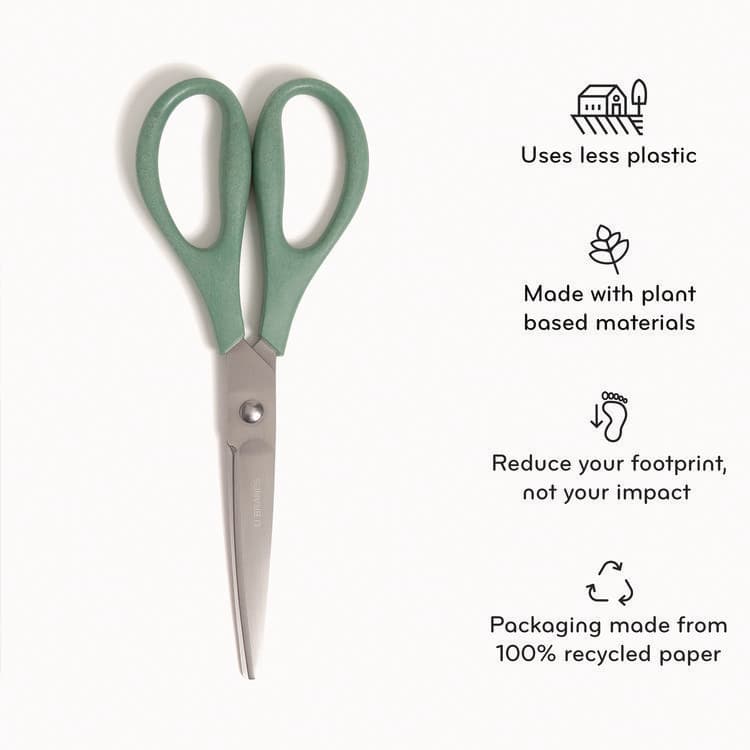 U BRANDS U-Eco Scissors, 9.45" Long, 3" Cut Length, Straight Assorted Color Handles, 3/Pack (UBR6607U0124) thumbnail 2