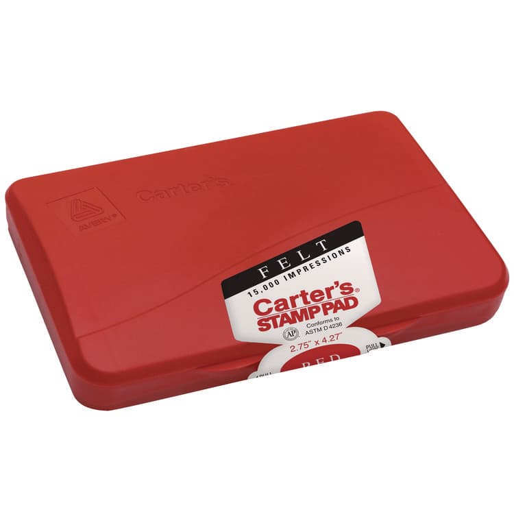 AVERY PRODUCTS CORPORATION Pre-Inked Felt Stamp Pad, 4.25" x 2.75", Red (AVE21071)