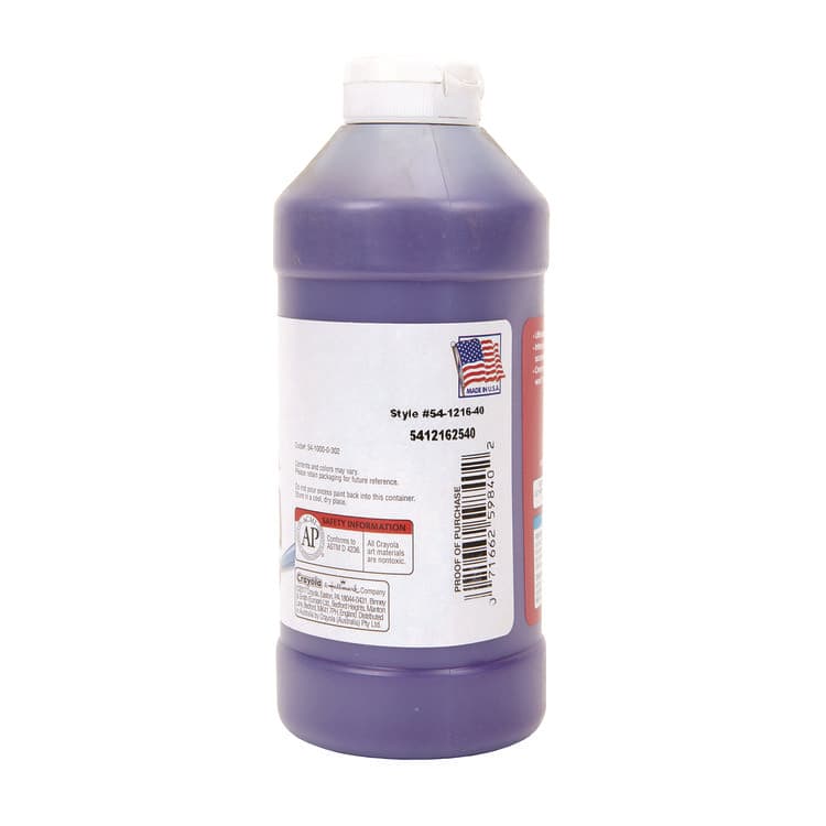 BINNEY & SMITH / CRAYOLA Premier Tempera Paint, Violet, 16 oz Bottle (CYO541216040) thumbnail 4
