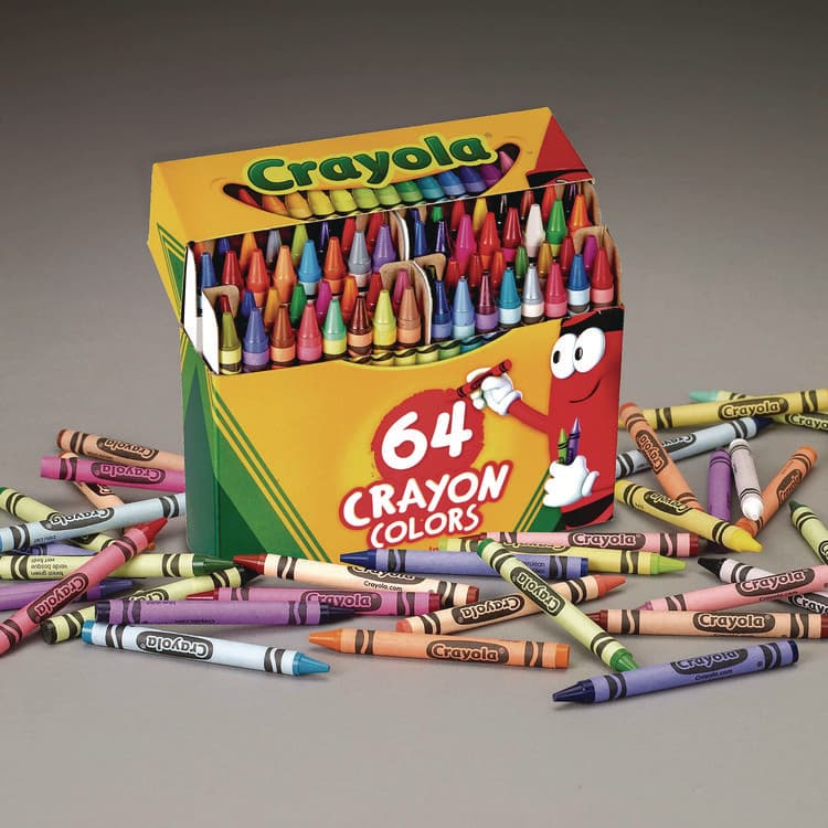 BINNEY & SMITH / CRAYOLA Classic Color Crayons, Classic Flip-Top Box with Built-In Sharpener, Regular Size, 0.31" x 3.63", 64 Assorted Colors, 64/Pack (CYO52064D) thumbnail 4
