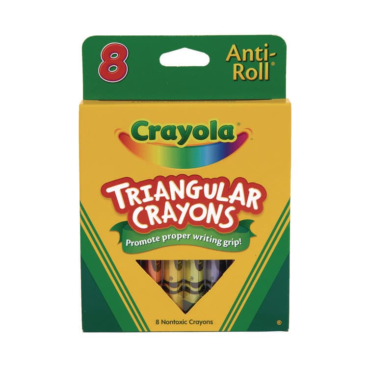 BINNEY & SMITH / CRAYOLA Triangular Crayons, Regular Size, 0.5" x 4", 8 Assorted Colors, 8/Pack (CYO524008) thumbnail 2