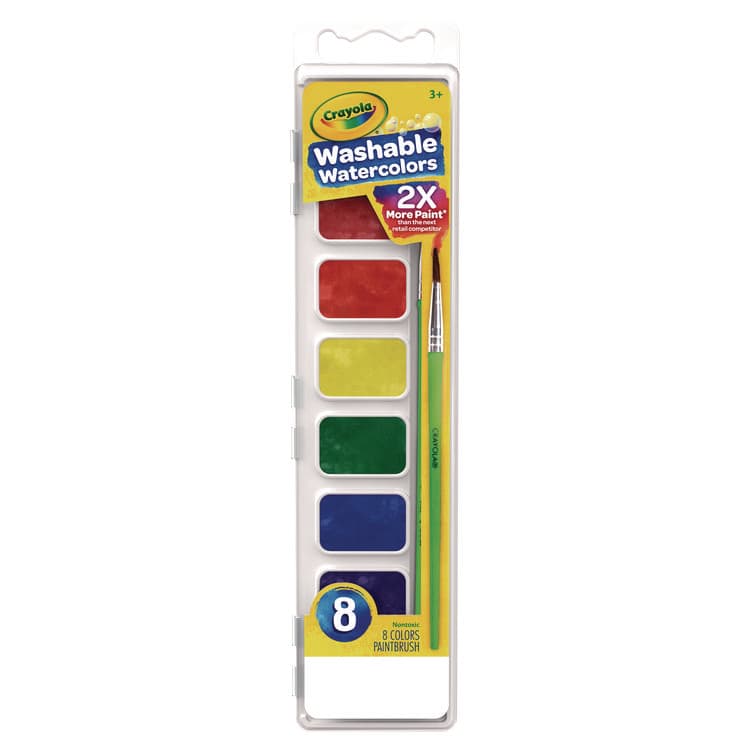 BINNEY & SMITH / CRAYOLA Washable Watercolor Paint, 8 Assorted Colors, Palette Tray (CYO530525) thumbnail 4