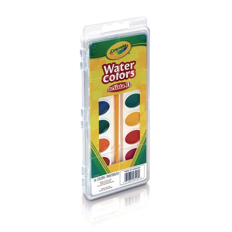 BINNEY & SMITH / CRAYOLA Artista II Washable Watercolor Set, 16 Assorted Colors, Palette Tray (CYO531516) thumbnail 3