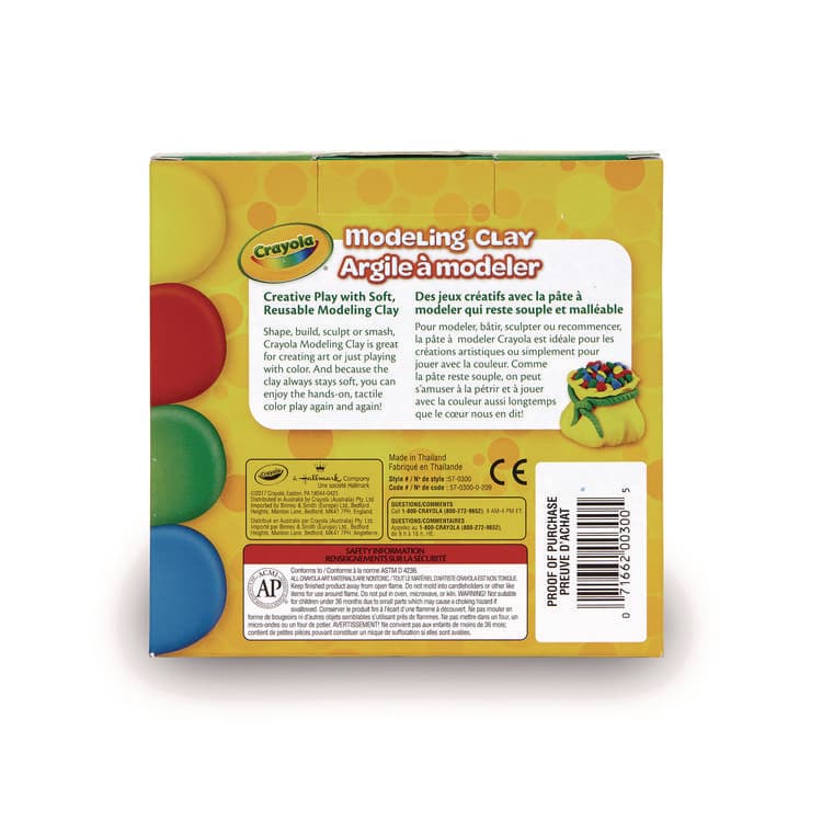 BINNEY & SMITH / CRAYOLA Modeling Clay Assortment, 4 oz of Each Color Blue/Green/Red/Yellow, 1 lb (CYO570300) thumbnail 2