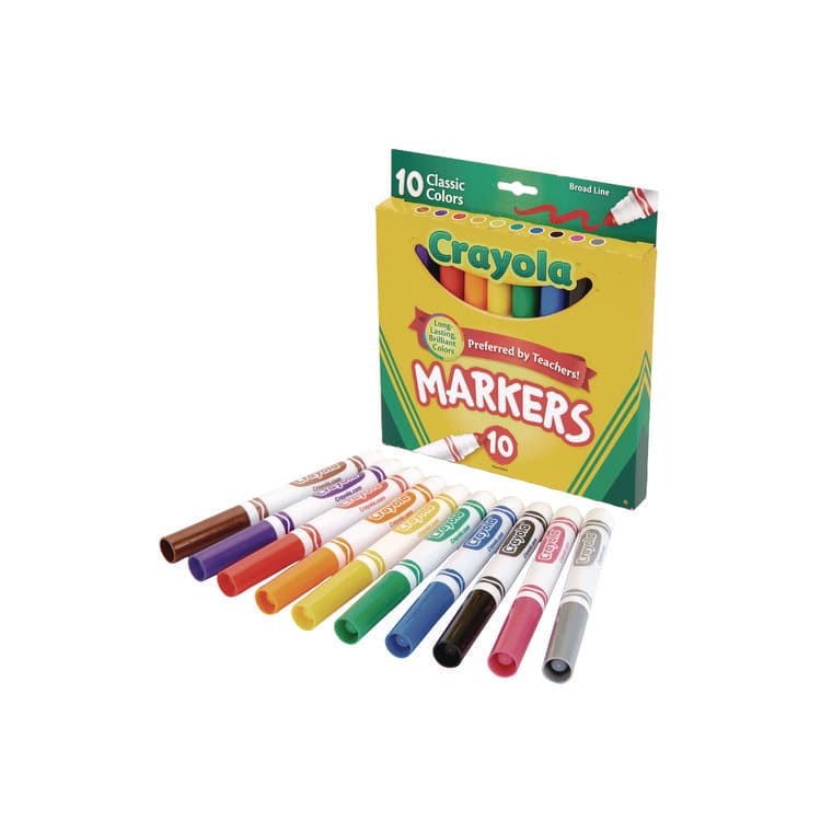 BINNEY & SMITH / CRAYOLA Non-Washable Marker, Broad Bullet Tip, Assorted Classic Colors, 8/Pack (CYO587708) thumbnail 4