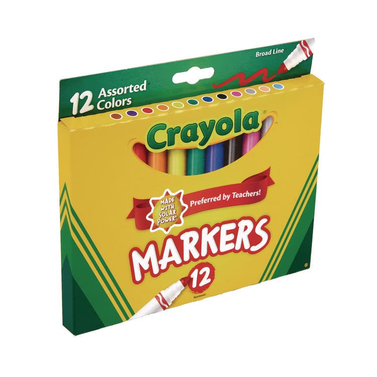 BINNEY & SMITH / CRAYOLA Non-Washable Marker, Broad Bullet Tip, Assorted Classic Colors, Dozen (CYO587712) thumbnail 4