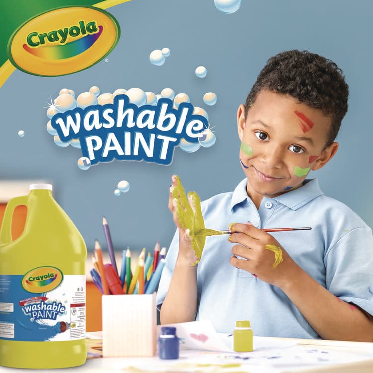 BINNEY & SMITH / CRAYOLA Washable Paint, Yellow, 1 gal Bottle (CYO542128034) thumbnail 2