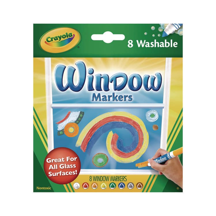 BINNEY & SMITH / CRAYOLA Washable Window FX Marker, Broad Bullet Tip, Assorted Colors, 8/Pack (CYO588165) thumbnail 2