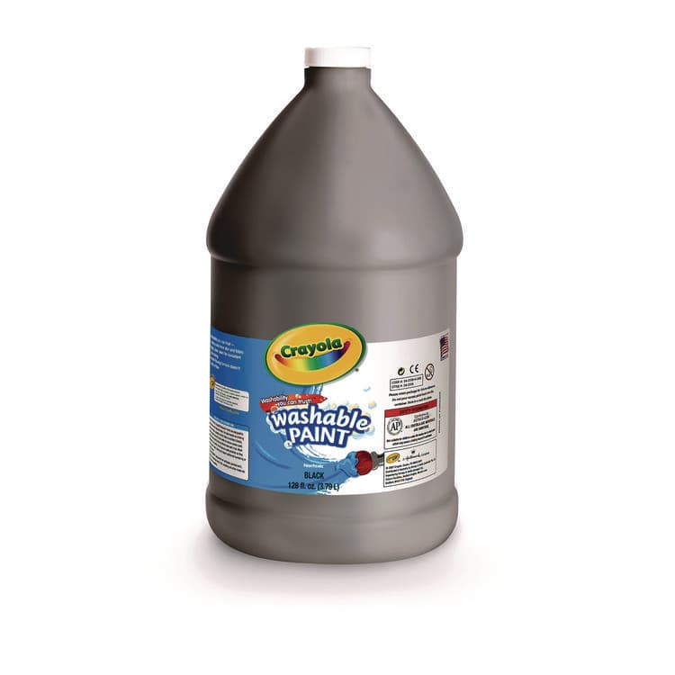BINNEY & SMITH / CRAYOLA Washable Paint, Black, 1 gal Bottle (CYO542128051) thumbnail 2