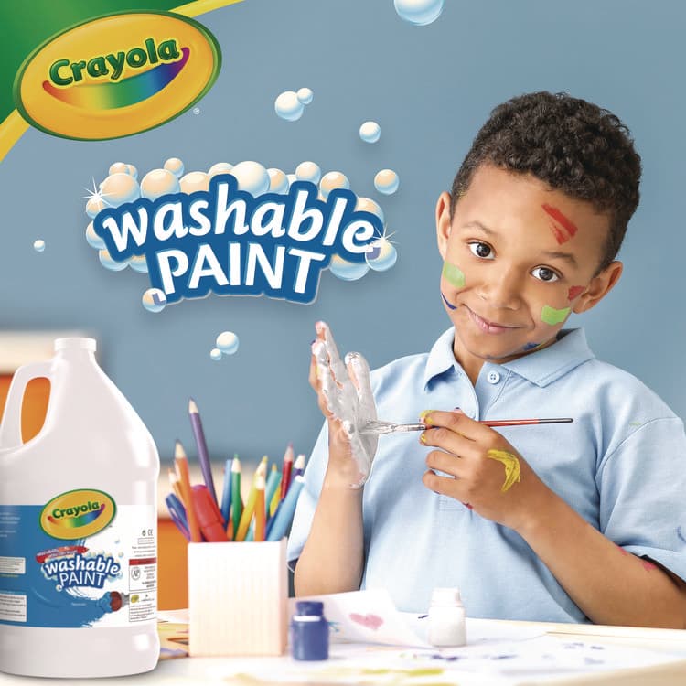 BINNEY & SMITH / CRAYOLA Washable Paint, White, 1 gal Bottle (CYO542128053) thumbnail 2