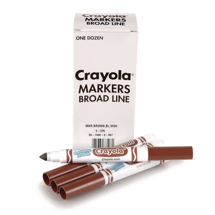 BINNEY & SMITH / CRAYOLA Broad Line Washable Markers, Broad Bullet Tip, Brown, 12/Box (CYO587800007) thumbnail 4
