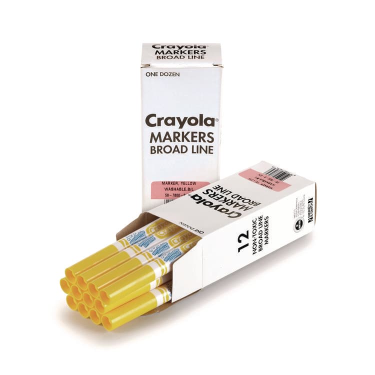 BINNEY & SMITH / CRAYOLA Broad Line Washable Markers, Broad Bullet Tip, Yellow, 12/Box (CYO587800034) thumbnail 4
