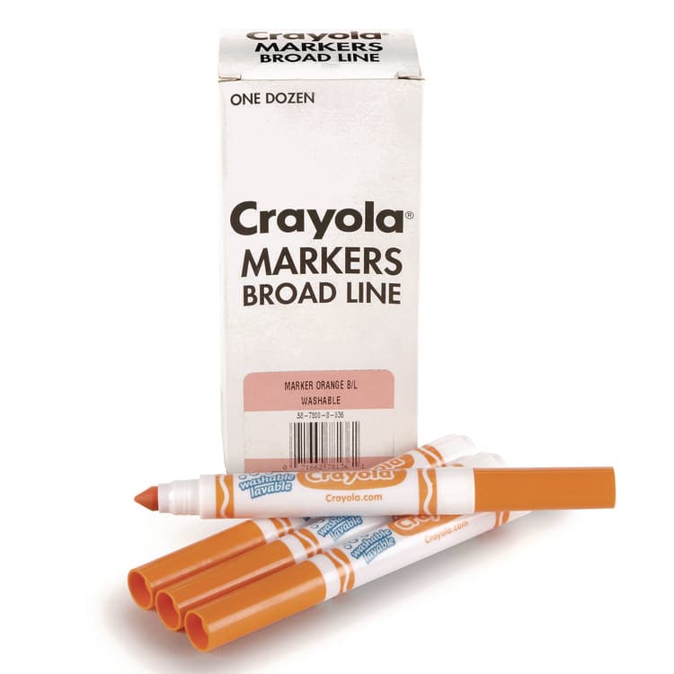 BINNEY & SMITH / CRAYOLA Broad Line Washable Markers, Broad Bullet Tip, Orange, 12/Box (CYO587800036) thumbnail 3