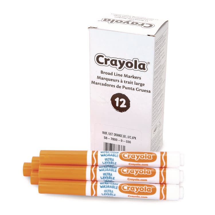 BINNEY & SMITH / CRAYOLA Broad Line Washable Markers, Broad Bullet Tip, Orange, 12/Box (CYO587800036) thumbnail 4