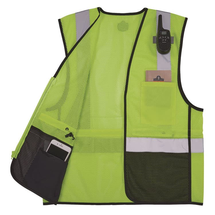 ERGODYNE CORPORATION GloWear 8210Z Hi-Vis Class 2 Mesh Vest, Small to Medium, Lime (EGO23013) thumbnail 2