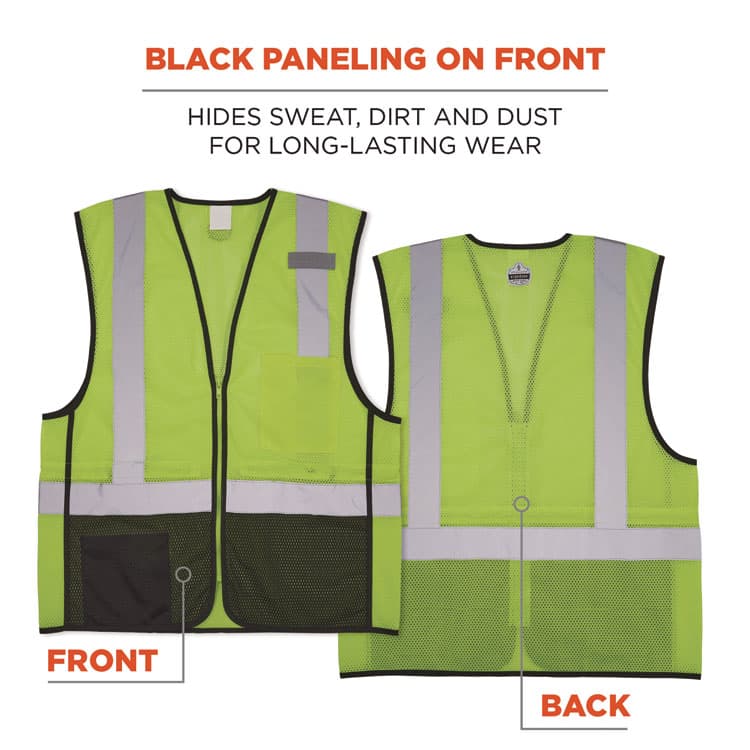 ERGODYNE CORPORATION GloWear 8210Z Hi-Vis Class 2 Mesh Vest, 4X-Large to 5X-Large, Lime (EGO23019) thumbnail 4