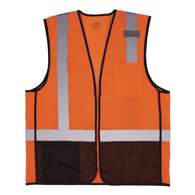 ERGODYNE CORPORATION GloWear 8210Z Hi-Vis Class 2 Mesh Vest, Small to Medium, Orange (EGO23023)