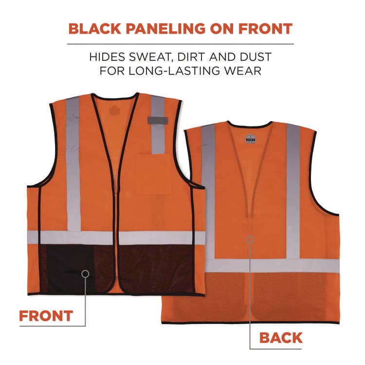 ERGODYNE CORPORATION GloWear 8210Z Hi-Vis Class 2 Mesh Vest, 4X-Large to 5X-Large, Orange (EGO23029) thumbnail 4