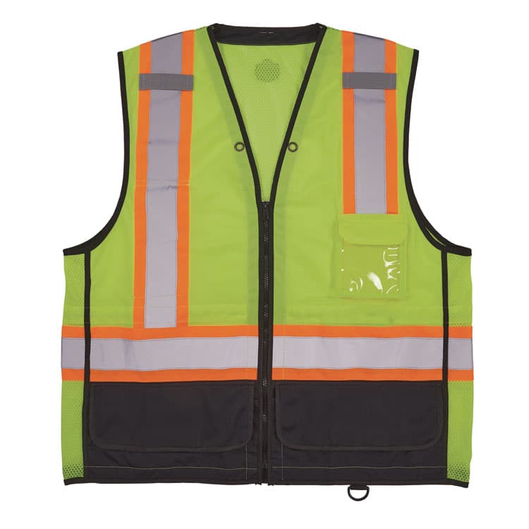ERGODYNE CORPORATION GloWear 8251HDZ Class 2 Two-Tone Hi-Vis Safety Vest, 2X-Large to 3X-Large, Lime (EGO23037)