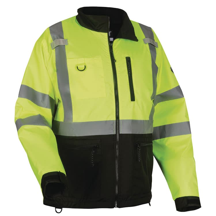 ERGODYNE CORPORATION GloWear 8351 Class 3 Hi-Vis Windbreaker Water-Resistant Jacket, X-Large, Lime (EGO23425)