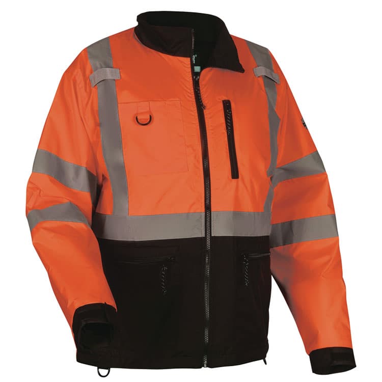 ERGODYNE CORPORATION GloWear 8351 Class 3 Hi-Vis Windbreaker Water-Resistant Jacket, Small, Orange (EGO23432)