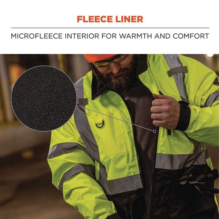 ERGODYNE CORPORATION GloWear 8351 Class 3 Hi-Vis Windbreaker Water-Resistant Jacket, 2X-Large, Orange (EGO23436) thumbnail 4