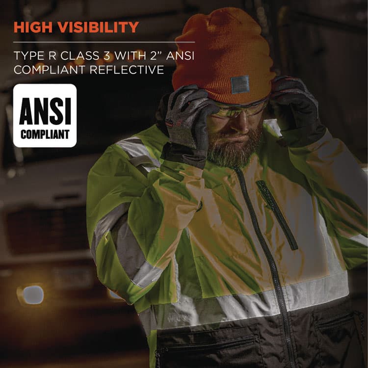 ERGODYNE CORPORATION GloWear 8351 Class 3 Hi-Vis Windbreaker Water-Resistant Jacket, 4X-Large, Orange (EGO23438) thumbnail 3