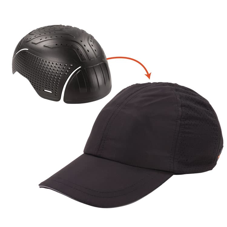 ERGODYNE CORPORATION Skullerz 8947 Lightweight Baseball Hat and Bump Cap Insert, Medium/Large, Black (EGO23451)