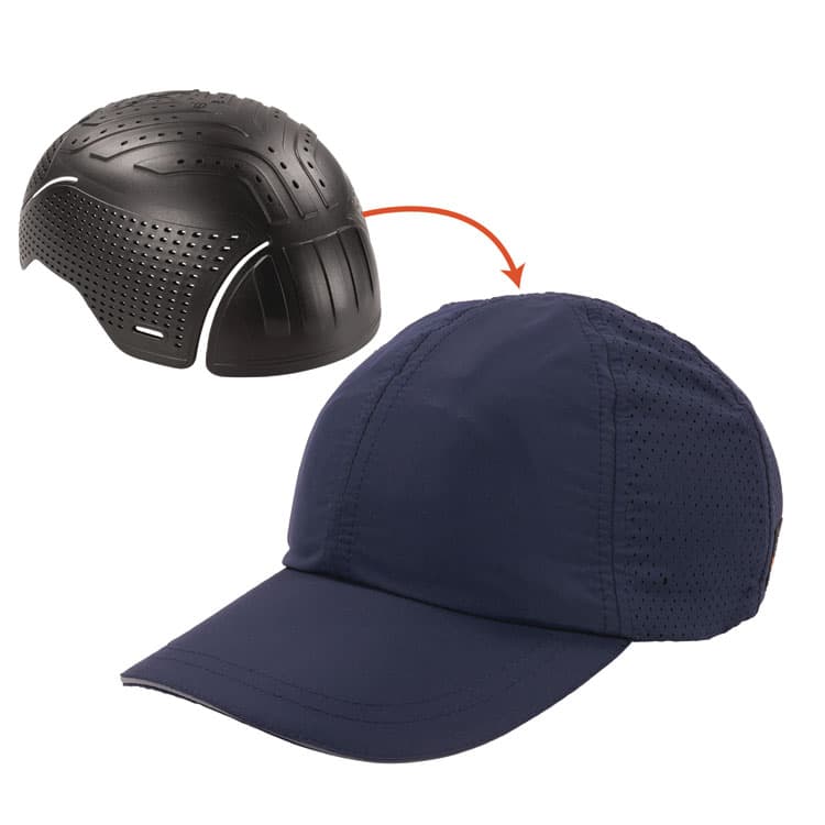 ERGODYNE CORPORATION Skullerz 8947 Lightweight Baseball Hat and Bump Cap Insert, X-Small/Small, Navy (EGO23453)