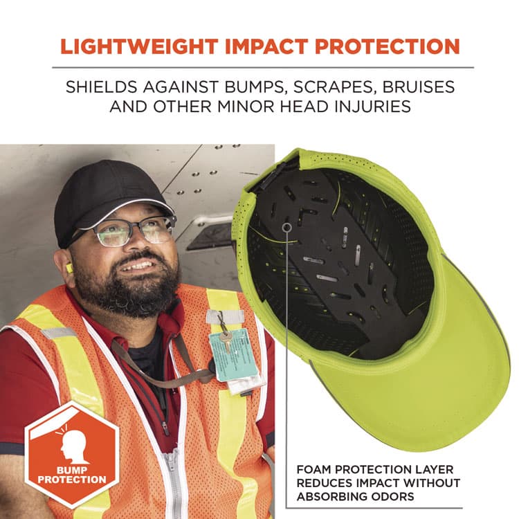 ERGODYNE CORPORATION Skullerz 8947 Lightweight Baseball Hat and Bump Cap Insert, Medium/Large, Lime (EGO23457) thumbnail 3