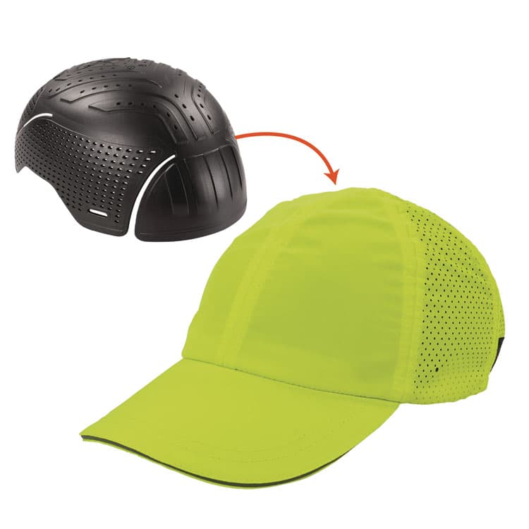 ERGODYNE CORPORATION Skullerz 8947 Lightweight Baseball Hat and Bump Cap Insert, Medium/Large, Lime (EGO23457)